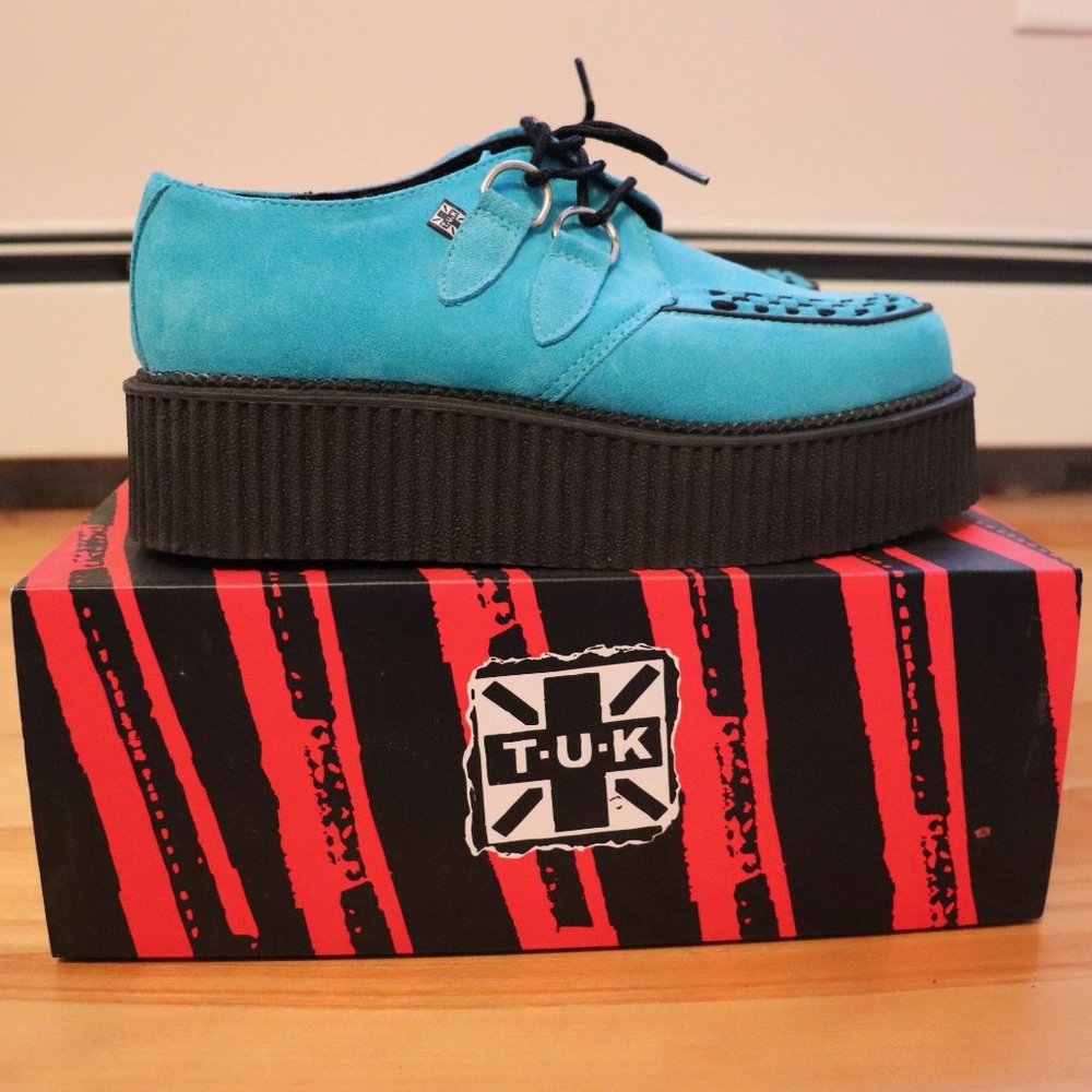 Tuk Suede Creeper Argan Blue Men's Sz.6 Women's Sz.8 Used Platform